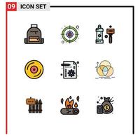 9 iconos creativos signos y símbolos modernos de negocios dvd destino cd afeitado elementos de diseño vectorial editables vector