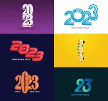 Big Collection of 2023 Happy New Year symbols Cover of business diary for 2023 with wishes vector