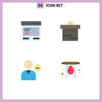 4 User Interface Flat Icon Pack of modern Signs and Symbols of action delete interface dollar person Editable Vector Design Elements