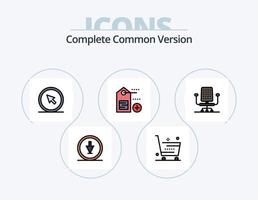 paquete de iconos lleno de línea de versión común completa 5 diseño de iconos. extensión. adjuntar. química. etiqueta. agregar vector