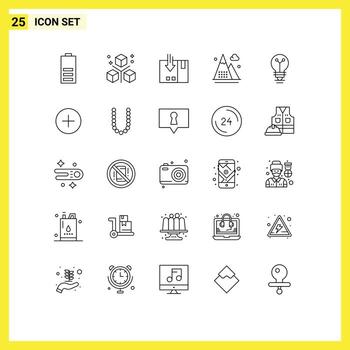 Modern Set of 25 Lines Pictograph of game activities objects service logistic Editable Vector Design Elements