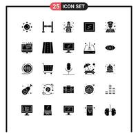 25 iconos creativos signos y símbolos modernos de pantalla policía seguridad tribuna hombre espejo elementos de diseño vectorial editables vector