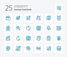 Summer Food Drink 25 Blue Color icon pack including beverage. food. grapes. summer. fruit vector