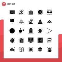 25 Creative Icons Modern Signs and Symbols of document box independece archive light Editable Vector Design Elements