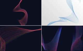 Modern wave curve abstract vector backgrounds for a stylish and contemporary design