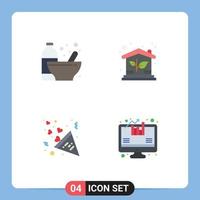 User Interface Pack of 4 Basic Flat Icons of bodybuilding celebration nutrition house heart Editable Vector Design Elements