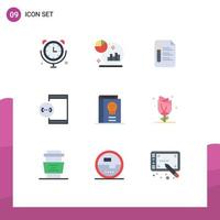 9 Creative Icons Modern Signs and Symbols of book development file develop app Editable Vector Design Elements