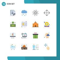 16 iconos creativos signos y símbolos modernos de activos de inversión acción de gracias transformar flecha paquete editable de elementos de diseño de vectores creativos