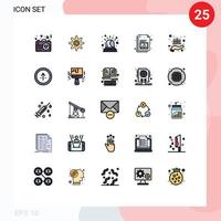 Universal Icon Symbols Group of 25 Modern Filled line Flat Colors of wealth management siren investment image Editable Vector Design Elements