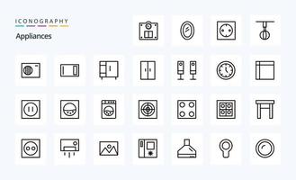 25 Appliances Line icon pack vector