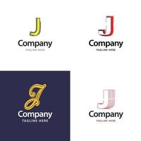 letra j diseño de paquete de logotipos grandes diseño de logotipos modernos y creativos para su negocio vector