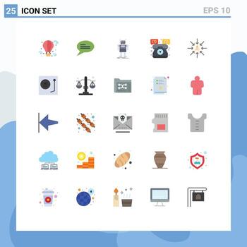 25 concepto de color plano para sitios web móviles y aplicaciones elección teléfono android soporte ayuda elementos de diseño vectorial editables vector