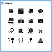 Modern Set of 16 Solid Glyphs and symbols such as book easter website egg technology Editable Vector Design Elements