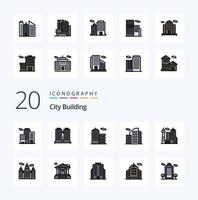 20 City Building Line Filled Color icon Pack like real building business city business vector