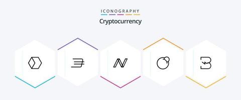 Cryptocurrency 25 Line icon pack including crypto currency. coin . crypto currency. red coin . crypto currency vector