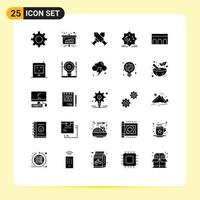 Universal Icon Symbols Group of 25 Modern Solid Glyphs of arch eid achievement star moon Editable Vector Design Elements