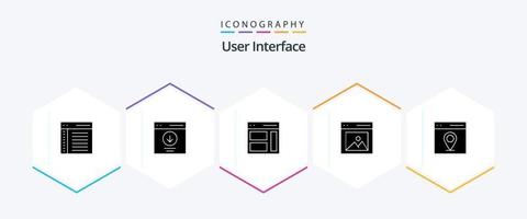 User Interface 25 Glyph icon pack including interface. communication. message. user. right vector