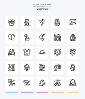 Creative Valentine 25 OutLine icon pack  Such As love. love. hearts. day. valentine vector