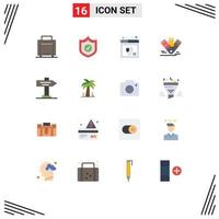 Set of 16 Vector Flat Colors on Grid for map tone plugin pms color Editable Pack of Creative Vector Design Elements