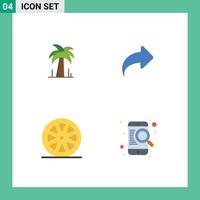 Set of 4 Vector Flat Icons on Grid for palm healthy arrow forward find Editable Vector Design Elements