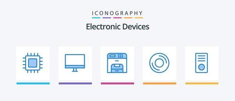 paquete de iconos azul 5 de dispositivos que incluye gadget. dispositivos. hardware. ordenadores. máquina. diseño de iconos creativos vector