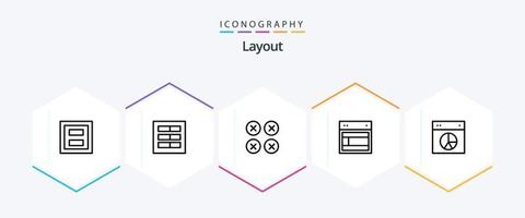 Layout 25 Line icon pack including site. design. ui. ux. layout vector