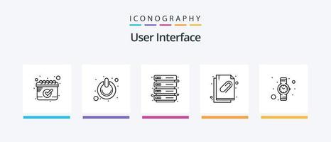 paquete de iconos de la línea 5 de la interfaz de usuario que incluye . comunicación. Brújula. charlar. estante. diseño de iconos creativos vector