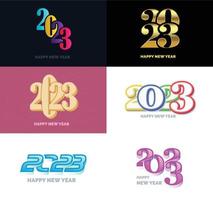 Big Set of 2023 Happy New Year logo text design 2023 number design template vector