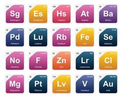 20 Preiodic table of the elements Icon Pack Design vector