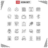 Modern Set of 25 Lines Pictograph of loading download game browser console Editable Vector Design Elements