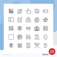 Pack of 25 creative Lines of furniture record pinch cam father Editable Vector Design Elements