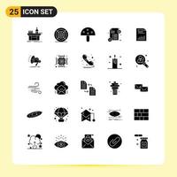 conjunto de 25 iconos de ui modernos símbolos signos para documento dinero impresión préstamo naturaleza elementos de diseño vectorial editables vector