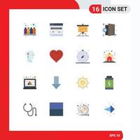 Concepto de 16 colores planos para sitios web móviles y aplicaciones er solución de tácticas de gráfico de puertas paquete editable de elementos de diseño de vectores creativos