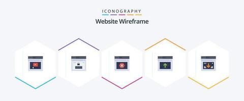 Website Wireframe 25 Flat icon pack including web. internet. website. error. web vector