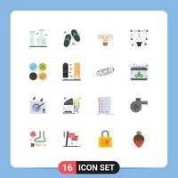 Set of 16 Modern UI Icons Symbols Signs for creative graphic spa design indian Editable Pack of Creative Vector Design Elements