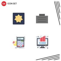 Pack of 4 Modern Flat Icons Signs and Symbols for Web Print Media such as baby math puzzle safe graph Editable Vector Design Elements