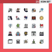 Set of 25 Modern UI Icons Symbols Signs for research globe ecommerce global horizontal Editable Vector Design Elements