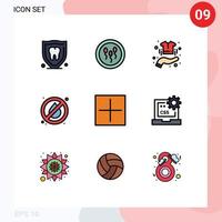 9 Creative Icons Modern Signs and Symbols of add no process no fire clothes Editable Vector Design Elements