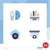 Modern Set of 4 Flat Icons Pictograph of freelance cloud person development close Editable Vector Design Elements