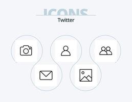 Twitter Line Icon Pack 5 Icon Design. chatting. twitter. contacts. twitter. love vector