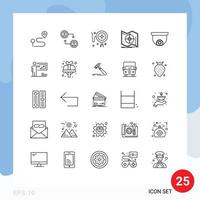 25 iconos creativos signos y símbolos modernos de planificación cámara compras navegación mapa elementos de diseño vectorial editables vector