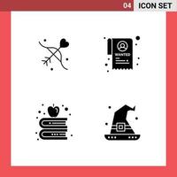 Editable Vector Line Pack of Simple Solid Glyphs of archery education wedding wanted halloween Editable Vector Design Elements
