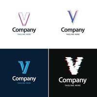 letra v diseño de paquete de logotipos grandes diseño de logotipos modernos y creativos para su negocio vector