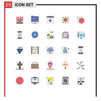 25 Universal Flat Color Signs Symbols of crafts formula storage experiment web security Editable Vector Design Elements