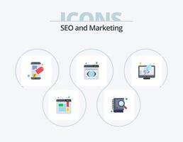 Seo Flat Icon Pack 5 Icon Design. reader. message. connect. browser. focus vector