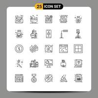 25 iconos creativos signos y símbolos modernos de análisis de gráfico de kit de falla de bolsa elementos de diseño vectorial editables vector