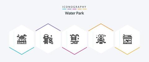 Water Park 25 Line icon pack including . garden. water. park. park vector