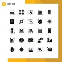 Universal Icon Symbols Group of 25 Modern Solid Glyphs of mobile live chat hot chat city Editable Vector Design Elements