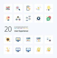 20 User Experience Flat Color icon Pack like people ux experience user experience vector