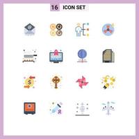 Modern Set of 16 Flat Colors and symbols such as cook energy abilities power recruitment Editable Pack of Creative Vector Design Elements